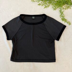 Wild Fable | Black Raglan Crop Top